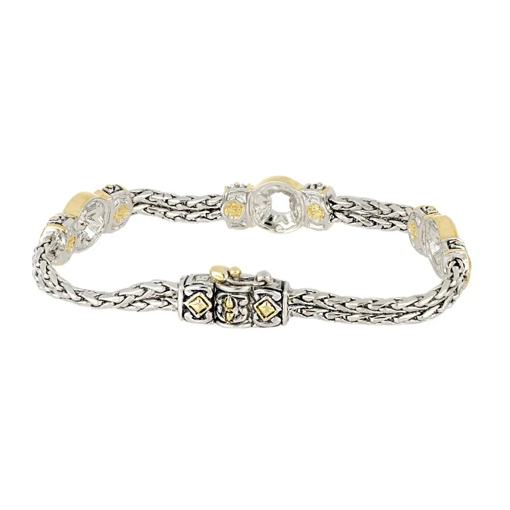 Antiqua Collection - Gold Circle Three Station Bracelet John Medeiros Jewelry Collections