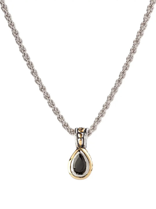 Beijos Collection - 9x6mm CZ Pear Bezel Set Pendant Necklace John Medeiros Jewelry Collections