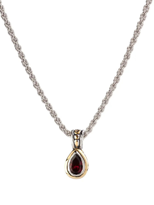 Beijos Collection - 9x6mm CZ Pear Bezel Set Pendant Necklace John Medeiros Jewelry Collections