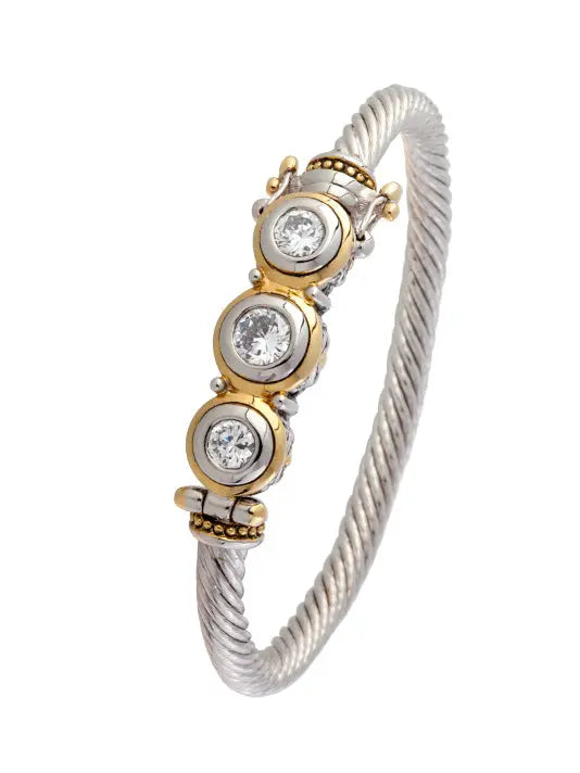 Beijos Collection - Three-Stone CZ Wire Bracelet John Medeiros Jewelry Collections
