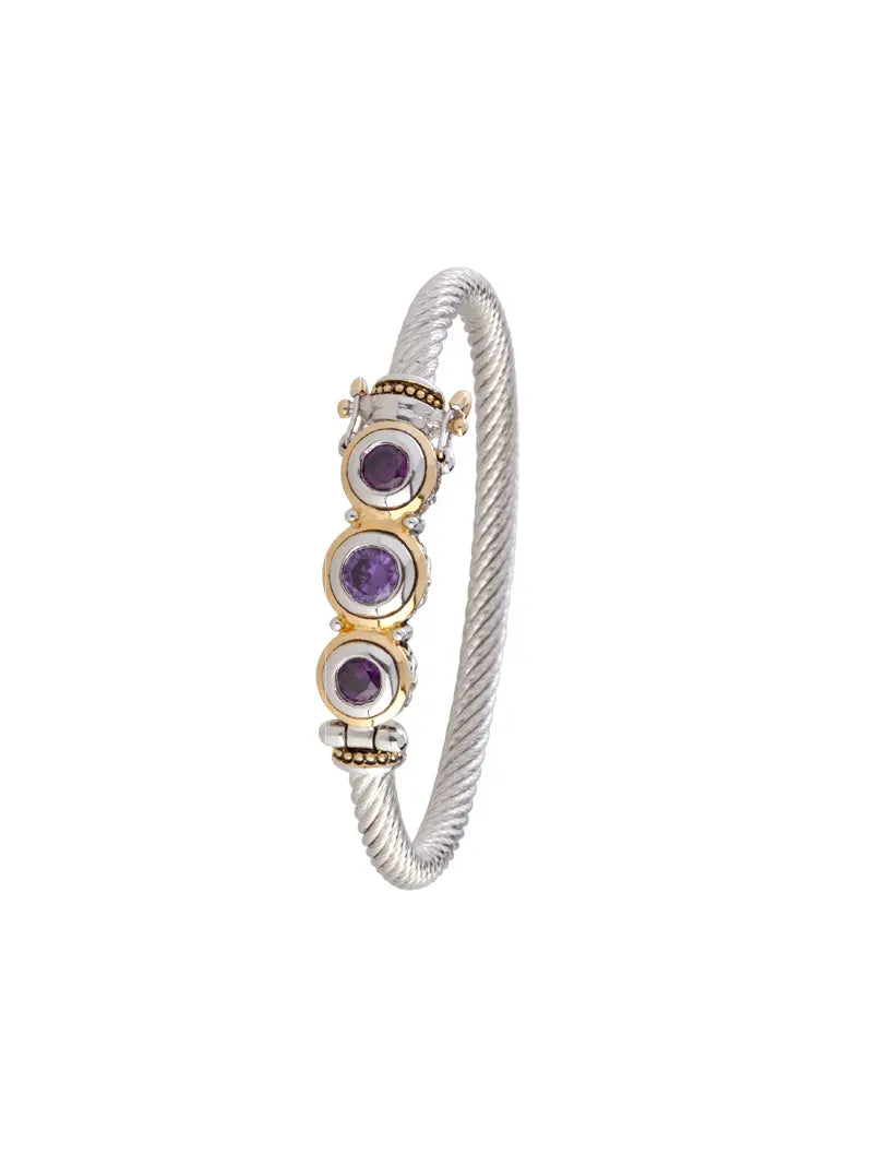 Beijos Collection - Three-Stone CZ Wire Bracelet John Medeiros Jewelry Collections