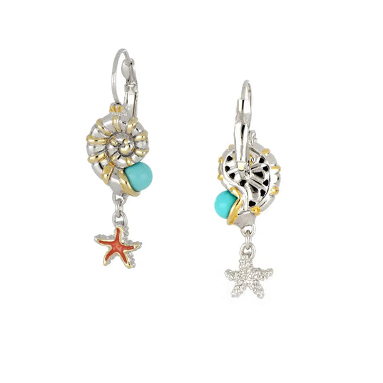 Caraíba Collection - Nautilus & Starfish French Wire Earrings John Medeiros Jewelry Collections