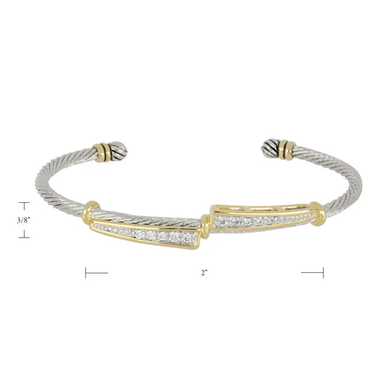 Celebration Petite Pavé - Dual Channel Wire Cuff Bracelet John Medeiros Jewelry Collections