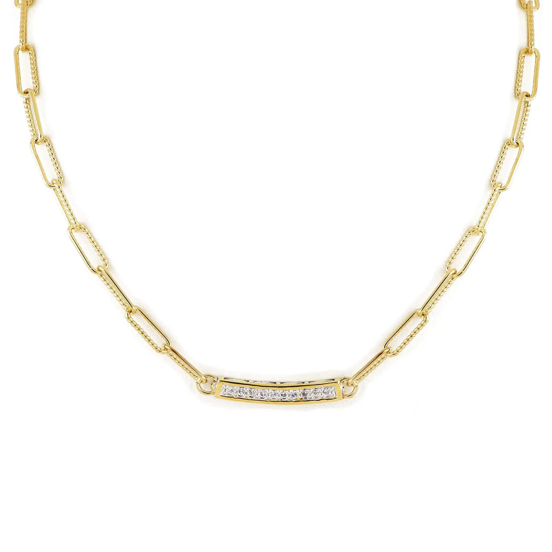 Diamante - Necklace Link Pavé Bar John Medeiros Jewelry Collections