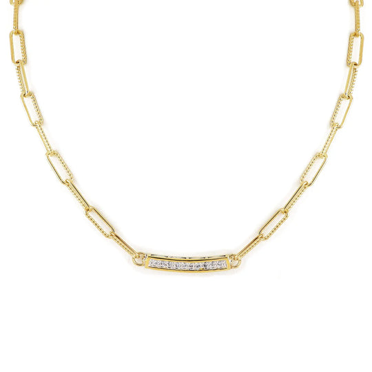 Diamante - Necklace Link Pavé Bar John Medeiros Jewelry Collections