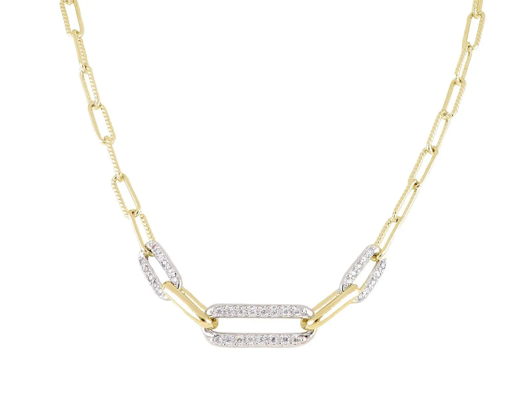 Diamante - Three Link Pavé Center Necklace John Medeiros Jewelry Collections