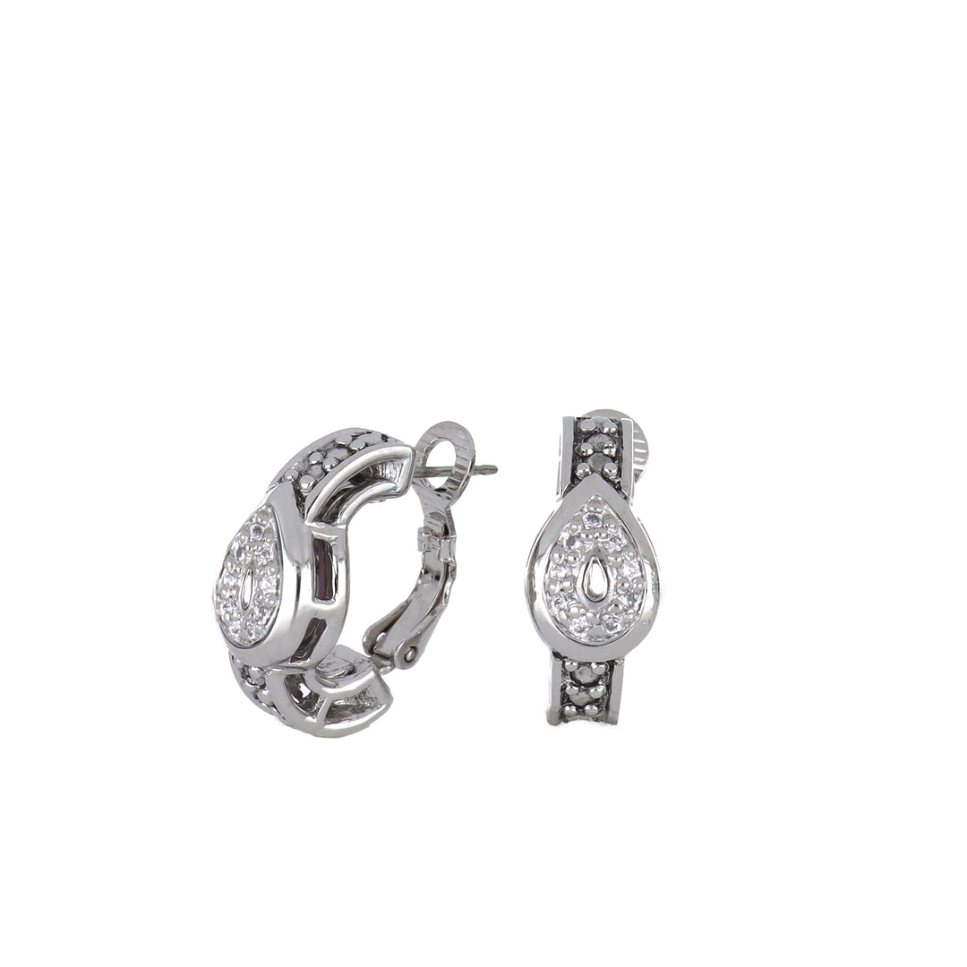 Celebration Collection Pear Shaped Pavé Hoop Earrings