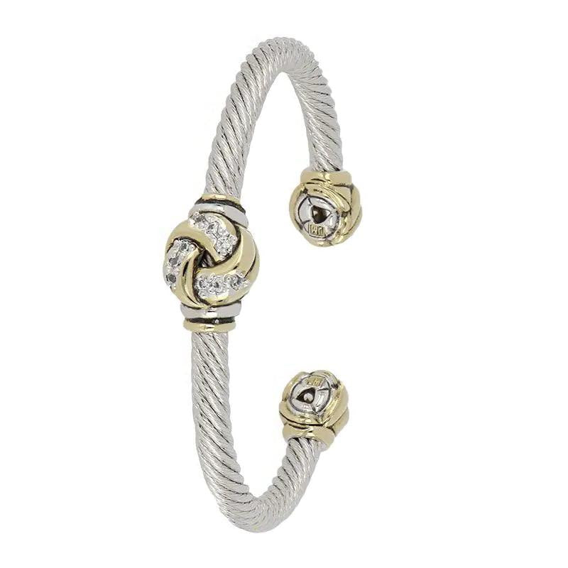 Infinity Love Knot Collection - Pavé Center Wire Cuff Bracelet John Medeiros Jewelry Collections