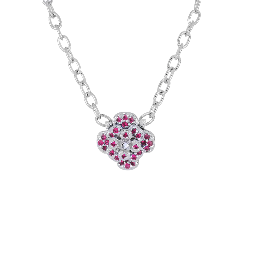 Novelão Collection Multi Stone Flower Necklace Rhodium 17” John Medeiros Wholesale Partner
