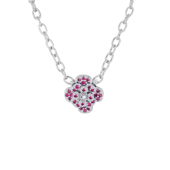 Novelão Collection Multi Stone Flower Necklace Rhodium 17” John Medeiros Wholesale Partner