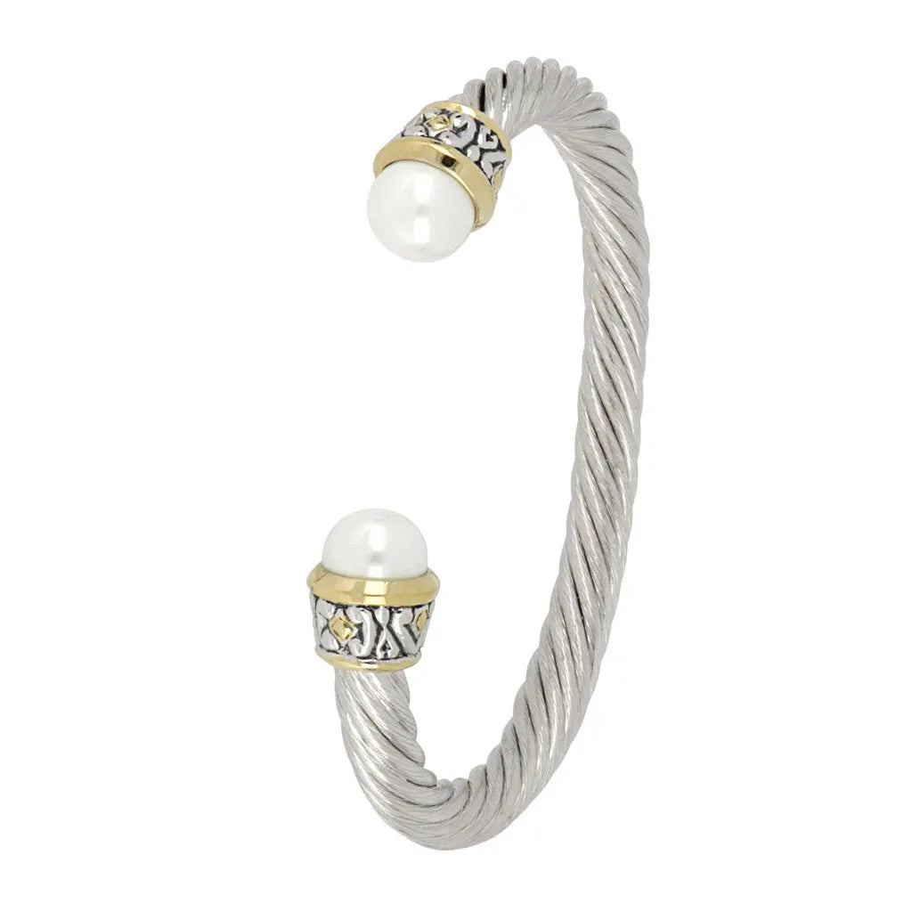 Ocean Images Collection - Large Pearl Wire Cuff Bracelet John Medeiros Jewelry Collections