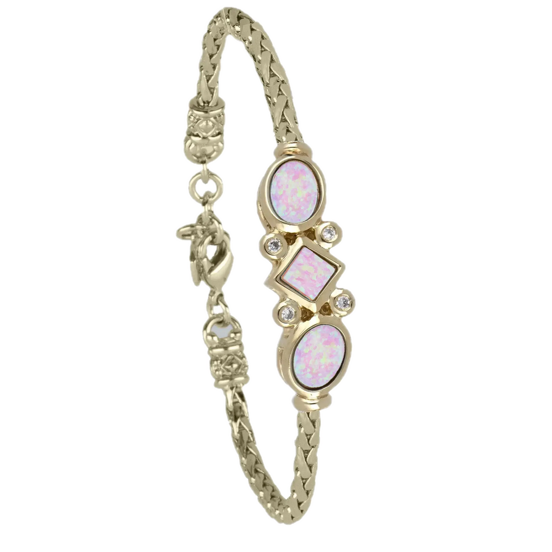 Opalas do Mar 3 Stone Pink Opal Bracelet 7" John Medeiros Jewelry Collections