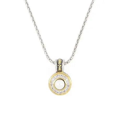Pérola Collection - Pavé & White Seashell Pearl Pendant with Chain John Medeiros Jewelry Collections