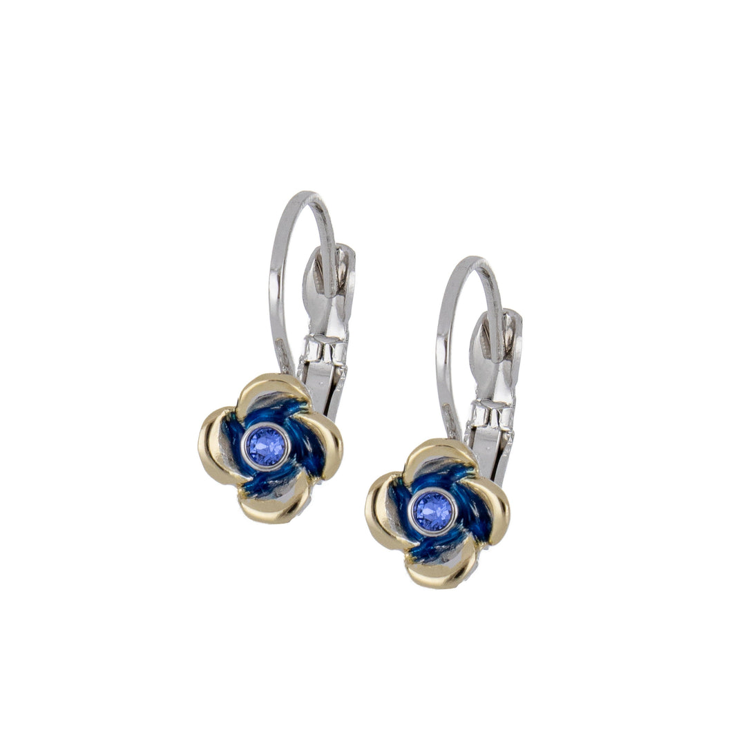 Novelão Collection One Flower Two-Tone French Wire Earrings
