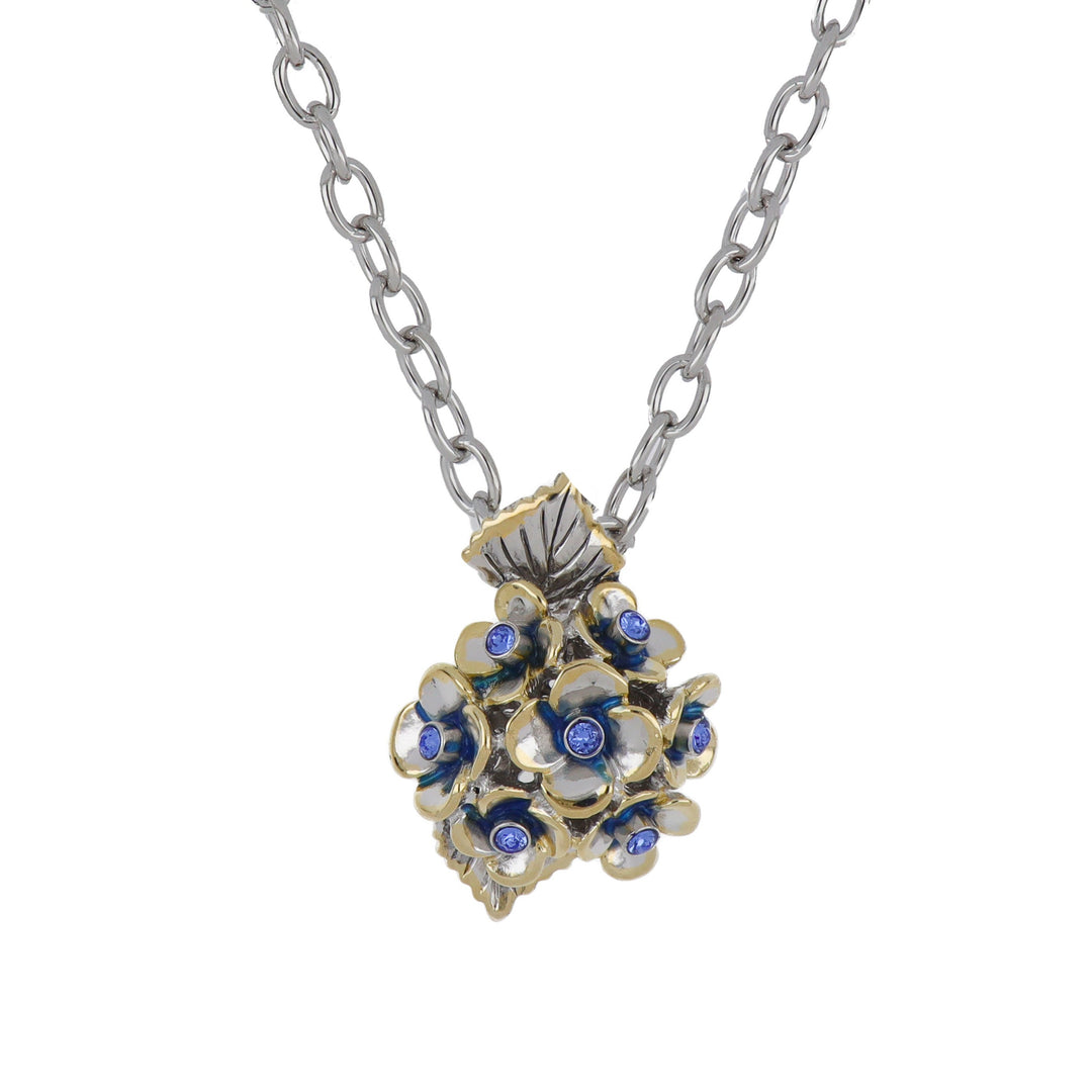 Novelão Collection Large One Flower Two-Tone Pendant Necklace