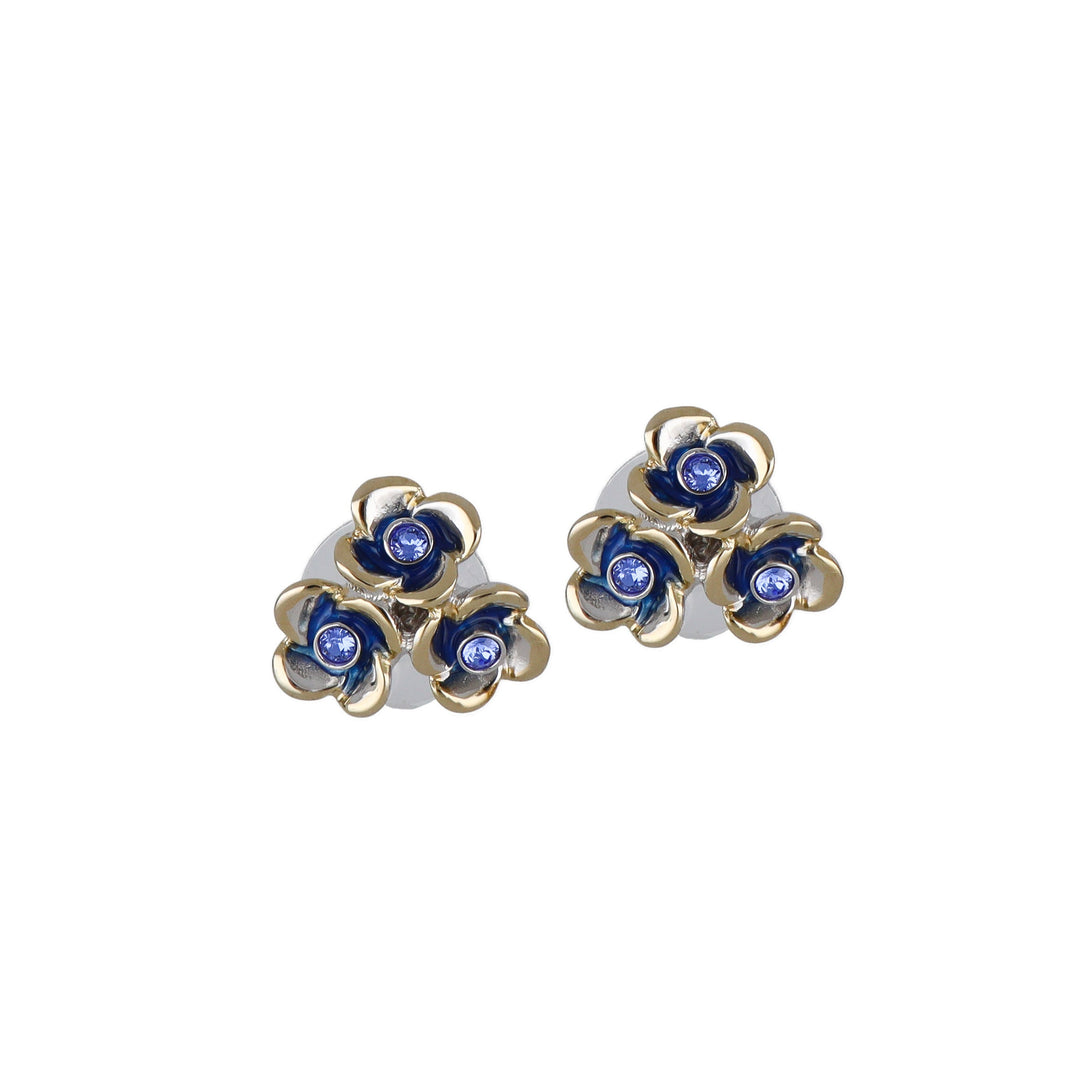 Novelão Collection Single Flower Two-Tone Post Earrings