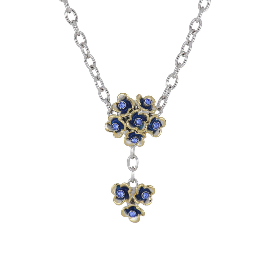 Novelão Collection Adjustable Two Flower Two-Tone Drop Necklace