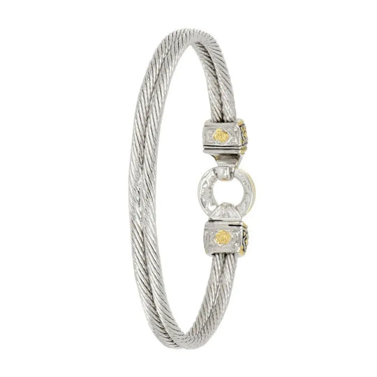 Antiqua Gold Circle Double Wire Bracelet