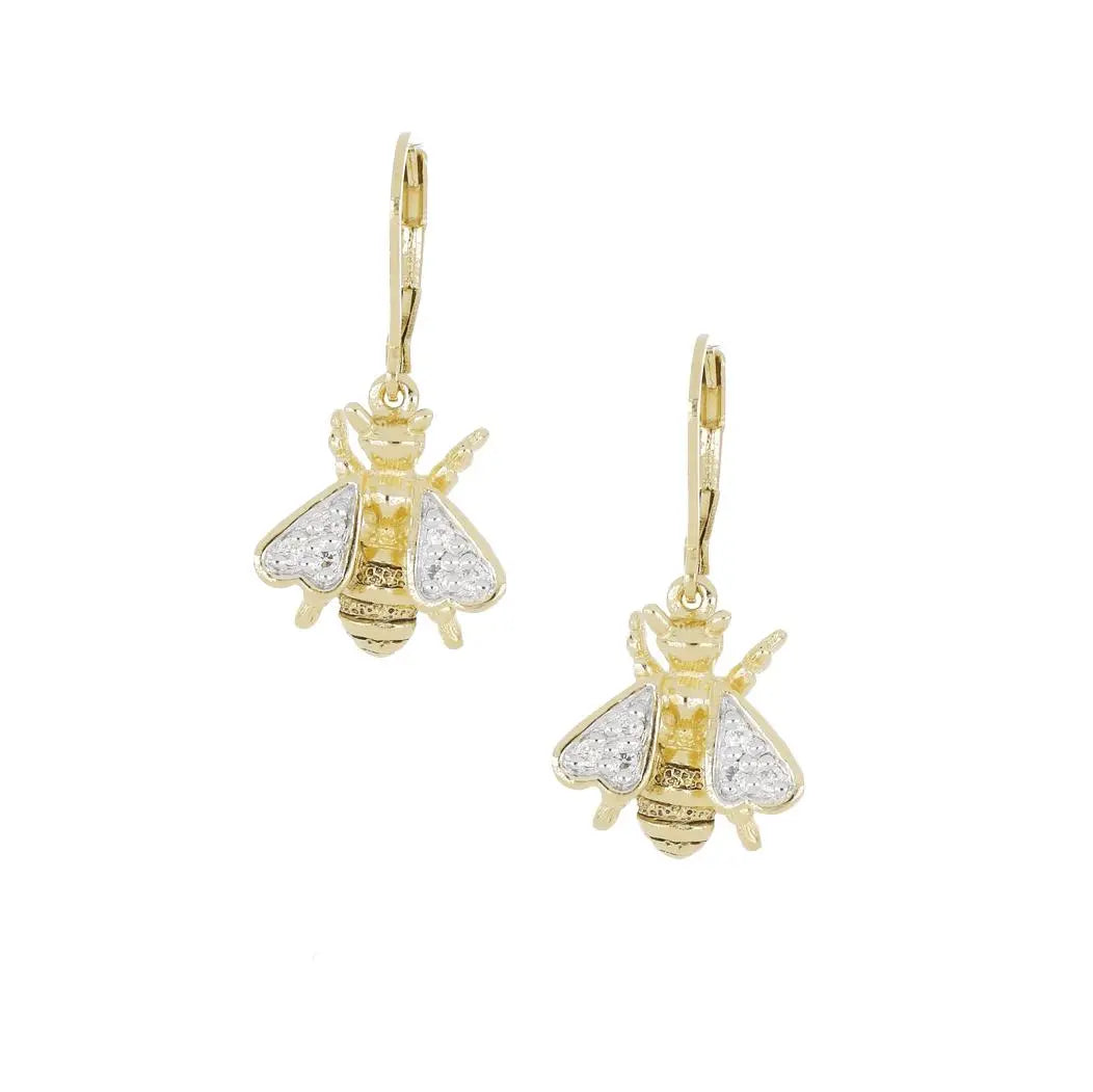 20th Anniversary Collection - Gold Queen Bee French Wire Earrings John Medeiros Jewelry Collections