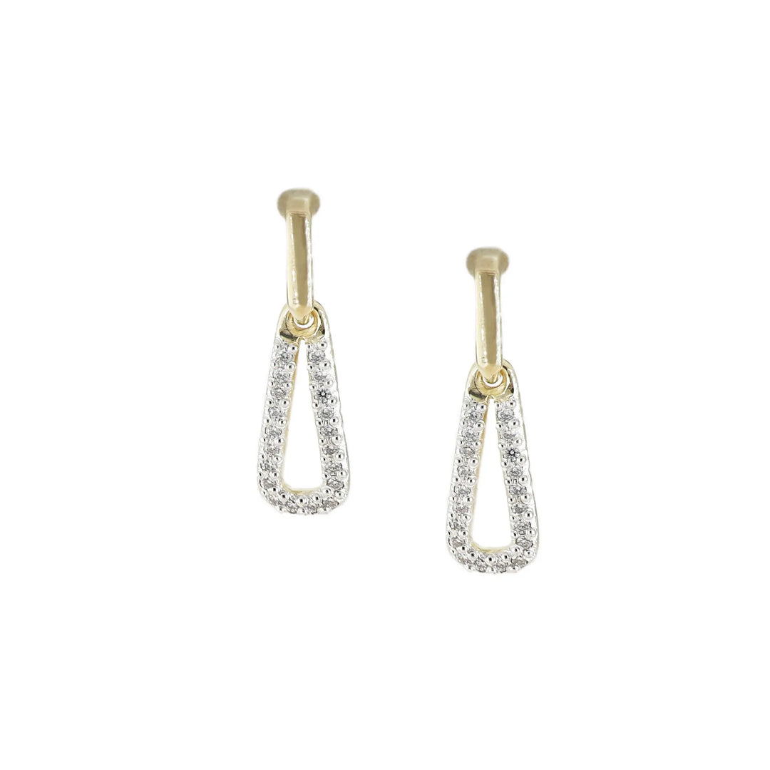Aldrava Collection - Dangle Pavé Two-Tone Earrings John Medeiros Jewelry Collections