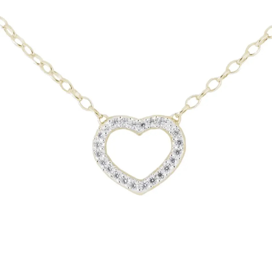 Aldrava Collection - Heart Pavé Necklace with Two-Tone Chain John Medeiros Jewelry Collections