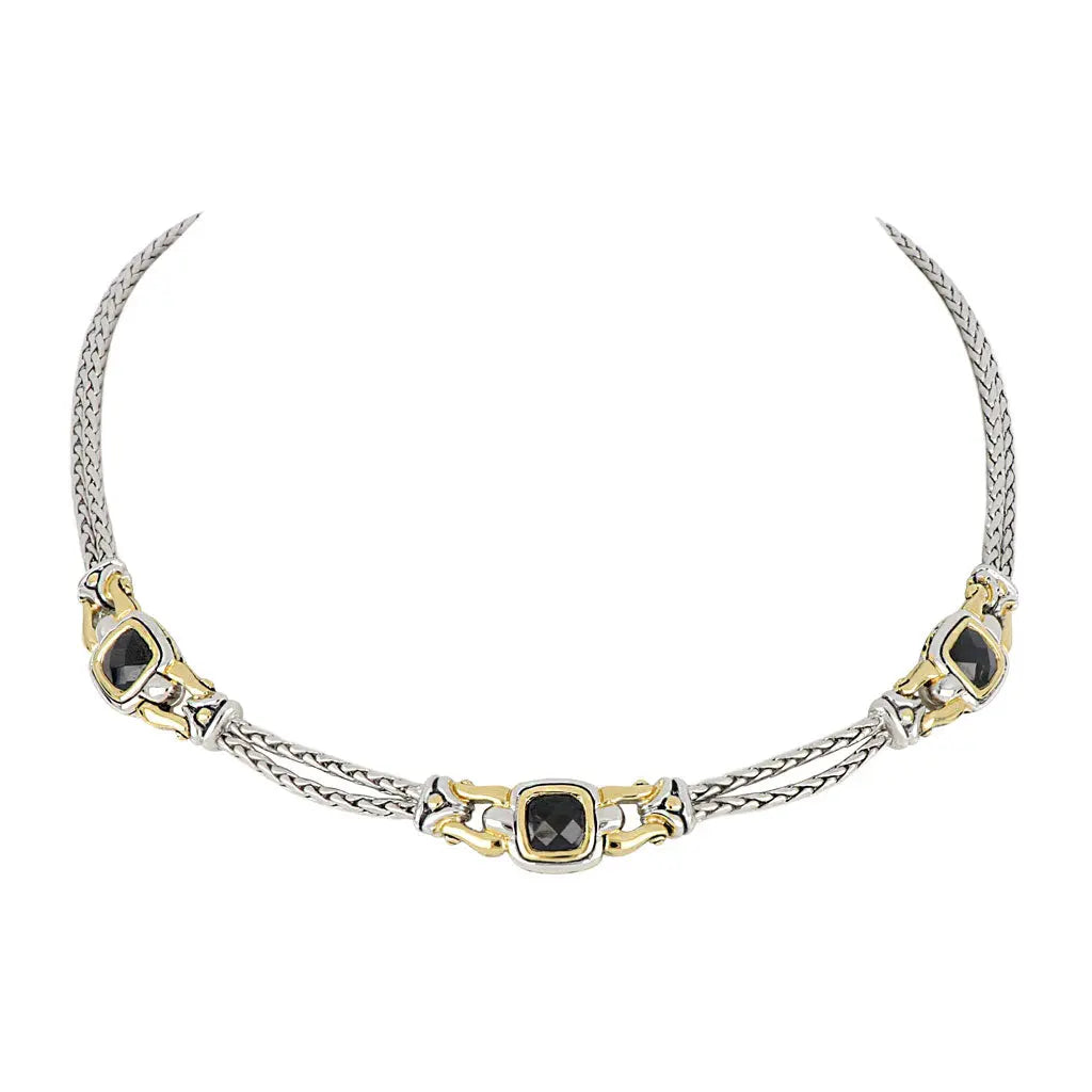 Anvil Collection - Square Three-Station Necklace John Medeiros Jewelry Collections