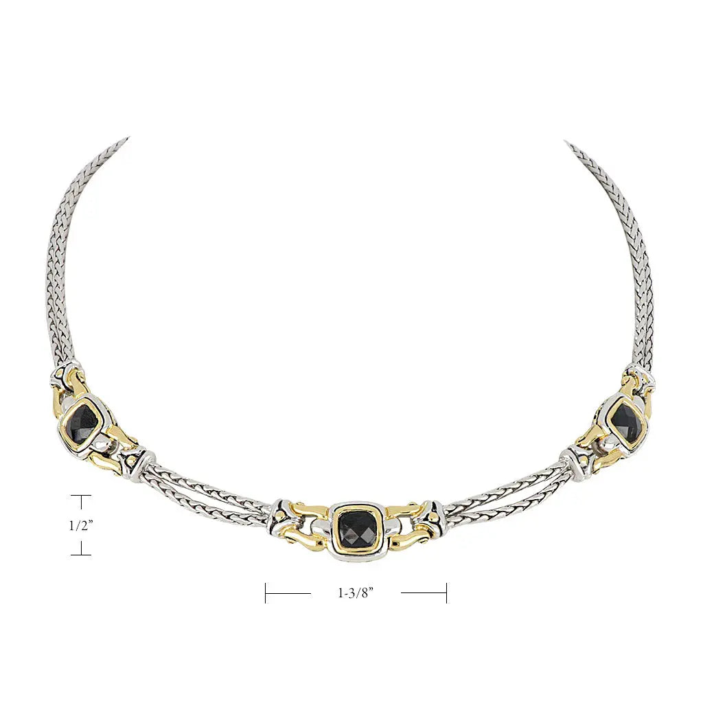Anvil Collection - Square Three-Station Necklace John Medeiros Jewelry Collections