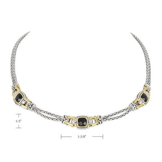 Anvil Collection - Square Three-Station Necklace John Medeiros Jewelry Collections