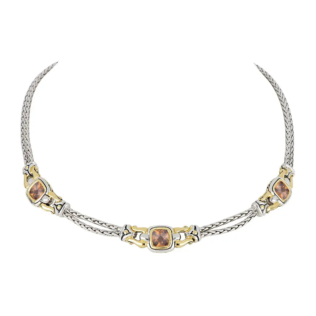 Anvil Collection - Square Three-Station Necklace John Medeiros Jewelry Collections