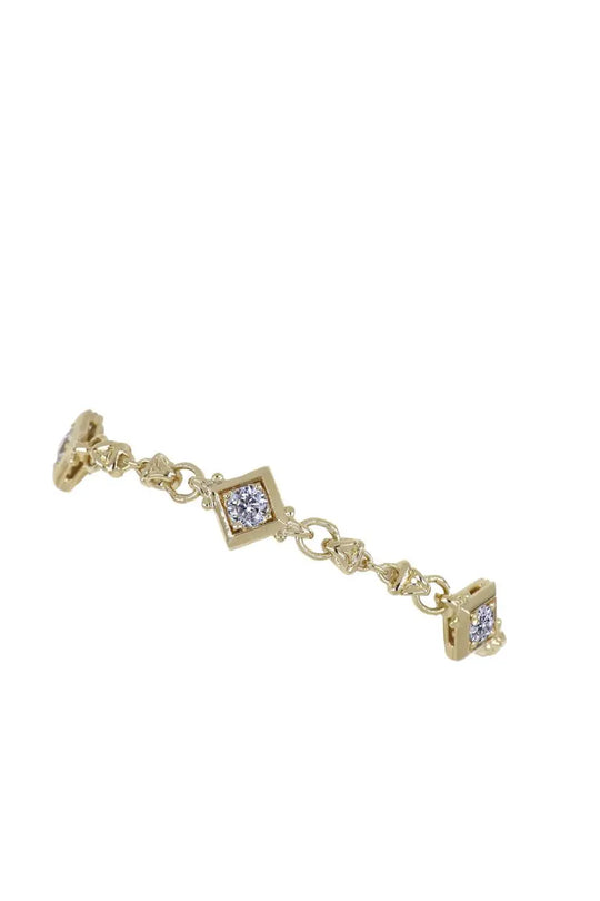 Gilded Collection 3 Stone Diamond Shapes Bracelet 7" - John Medeiros Jewelry Collections