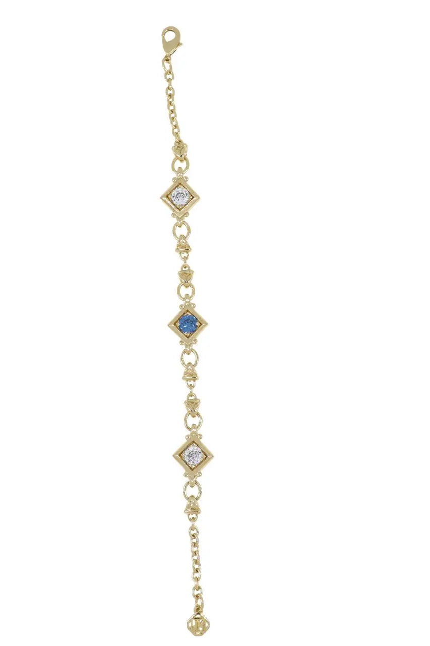 Gilded Collection 3 Stone Diamond Shapes Bracelet 7" - John Medeiros Jewelry Collections