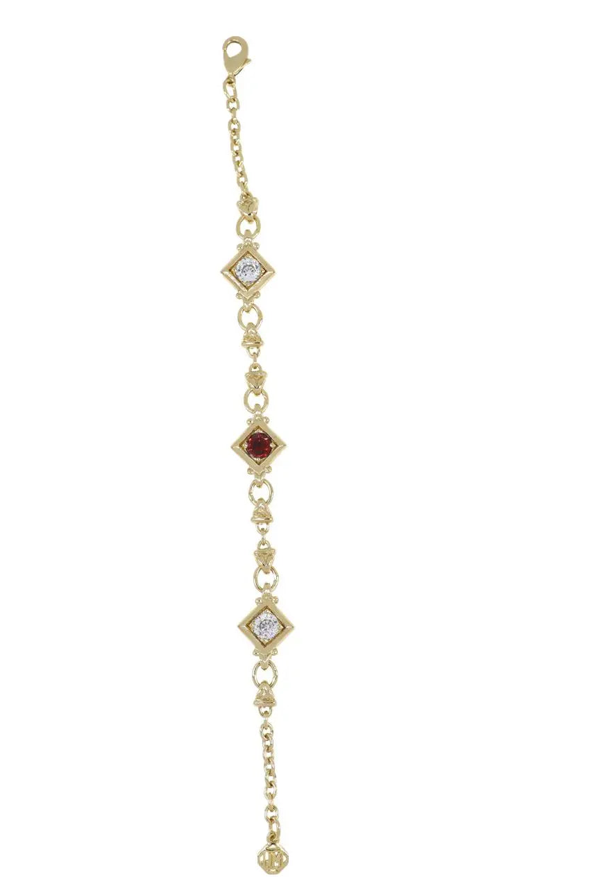 Gilded Collection 3 Stone Diamond Shapes Bracelet 7" - John Medeiros Jewelry Collections