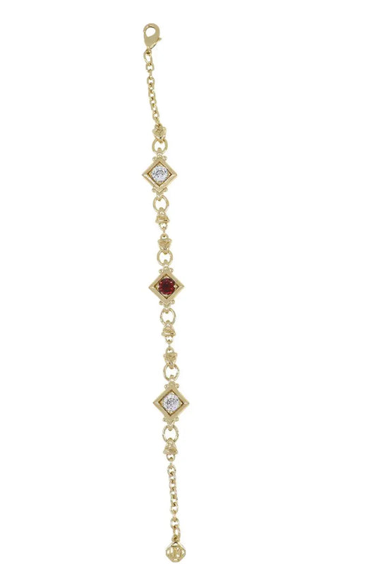 Gilded Collection 3 Stone Diamond Shapes Bracelet 7" - John Medeiros Jewelry Collections