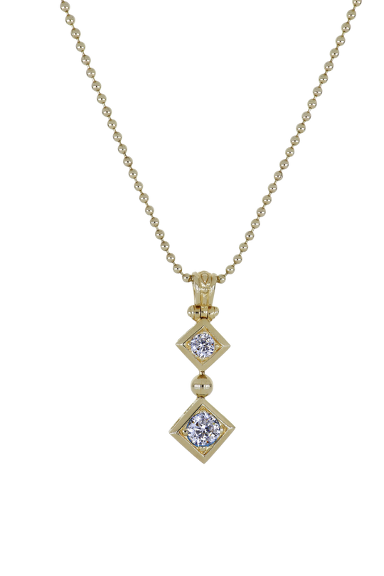 Beaded Collection 2 Stone Drop Necklace 24"   