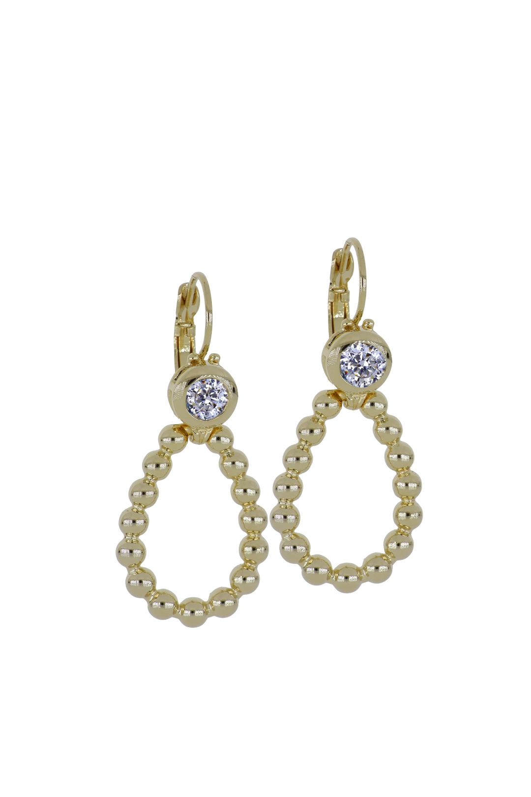 Beaded Collection Drop Hoop French Wire Earrings   