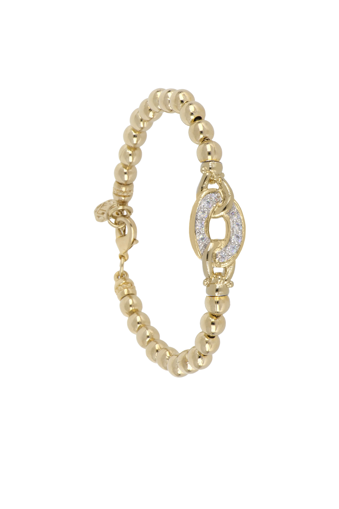 Beaded Collection Oval Bracelet  6.5" / Gold 
