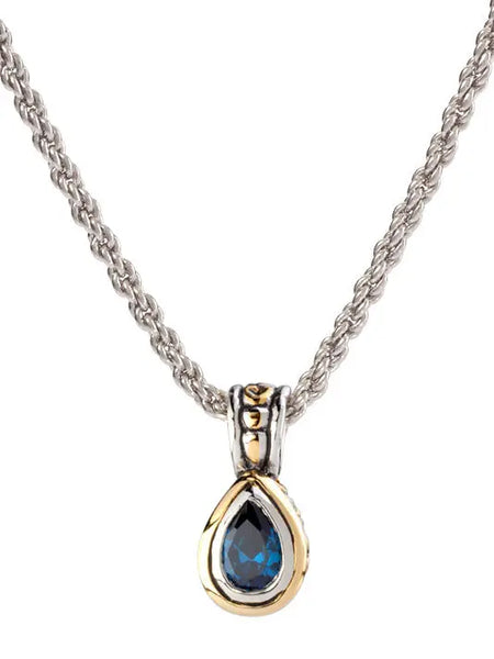Beijos Collection - 9x6mm CZ Pear Bezel Set Pendant Necklace Beijos Collection - 9x6mm CZ Pear Bezel Set Pendant Necklace