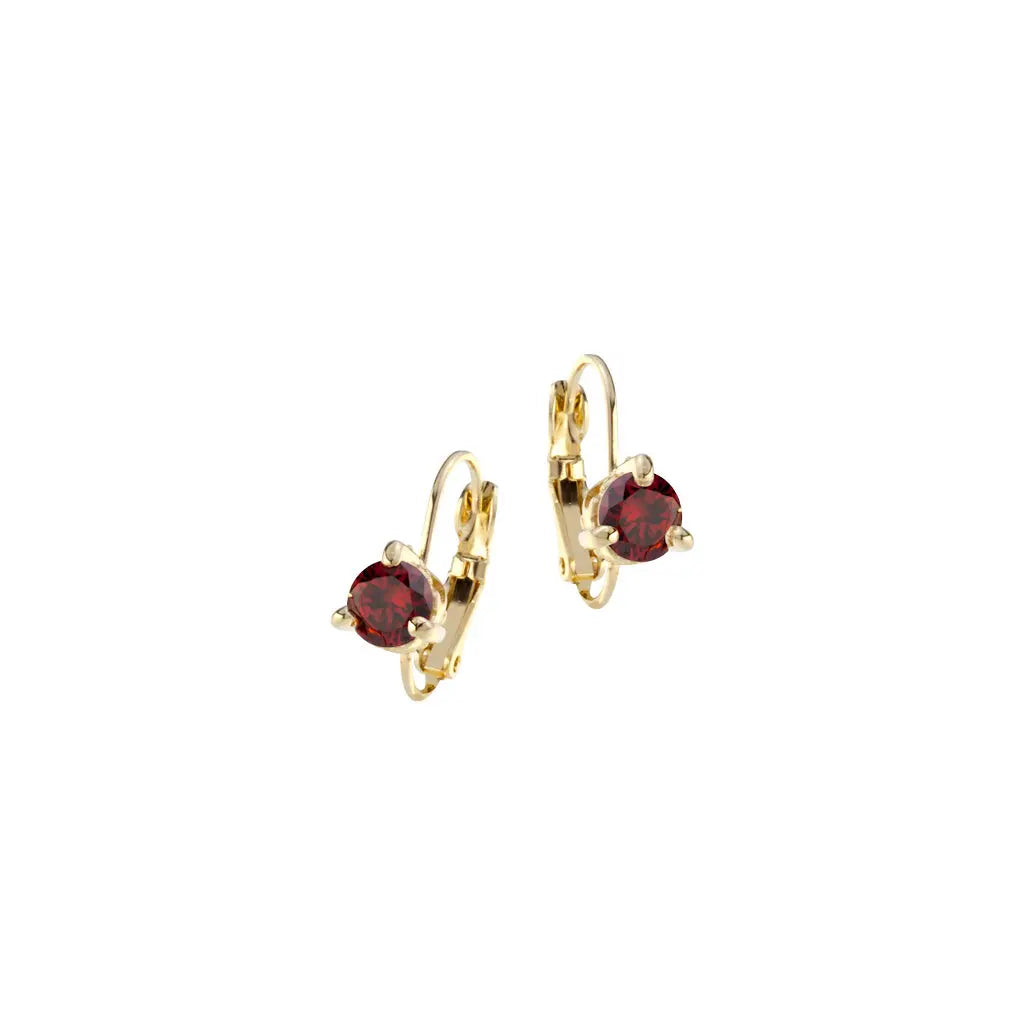 Beijos Collection - Garnet Gold Prong Set Earrings John Medeiros Jewelry Collections