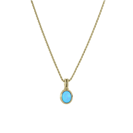 Blue Opal/Black Onyx Adjustable Oval-Shaped Stone Pendant Necklace John Medeiros Jewelry Collections