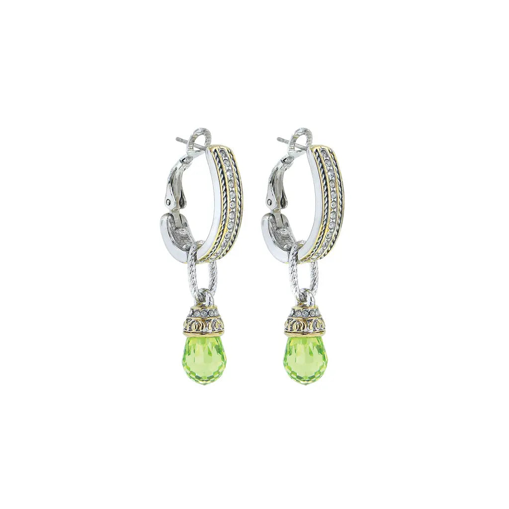 Briolette Collection - Cubic Zirconia Hoop-Drop Earrings John Medeiros Jewelry Collections