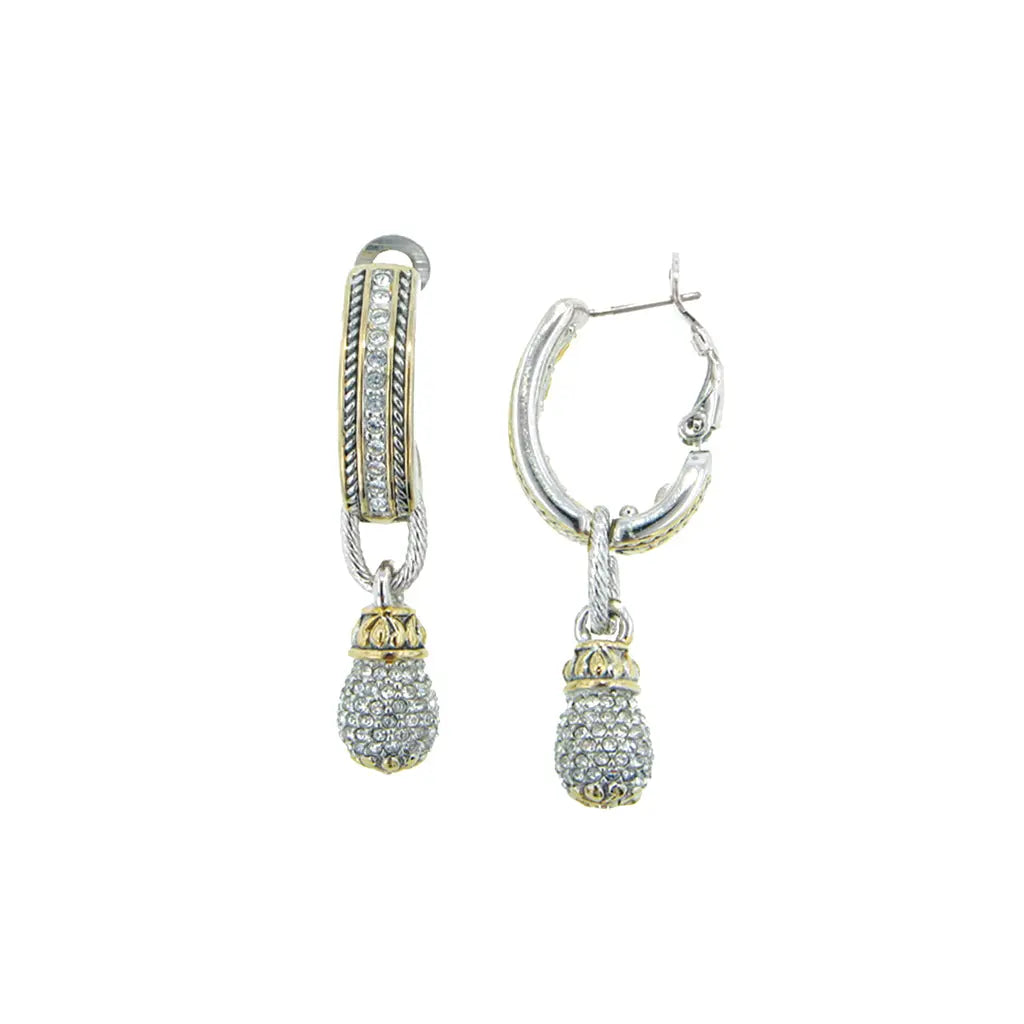 Briolette Collection - Pavé Drop Hoop Earrings John Medeiros Jewelry Collections