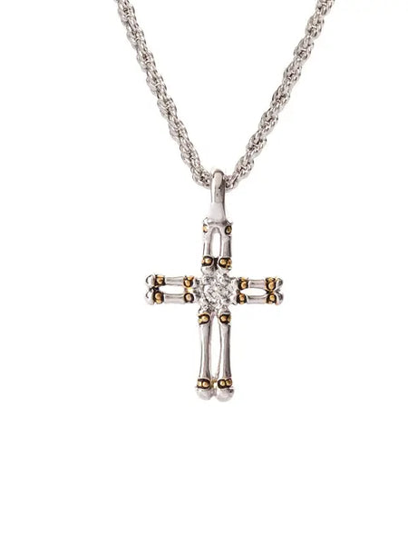 Elegant Double-Row Cross with Chain - Canias Collection – John