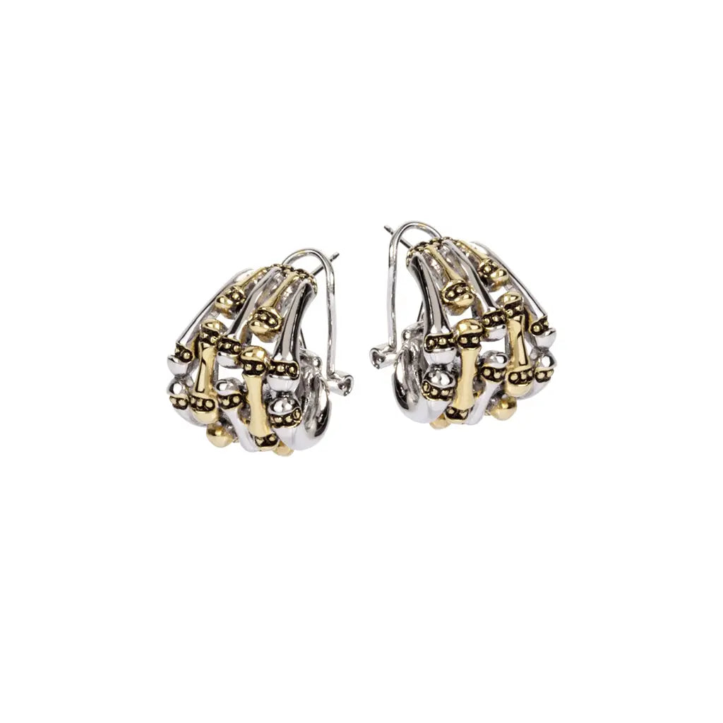 Canias Original Collection - Five-Row Omega Clip Post Earrings John Medeiros Jewelry Collections
