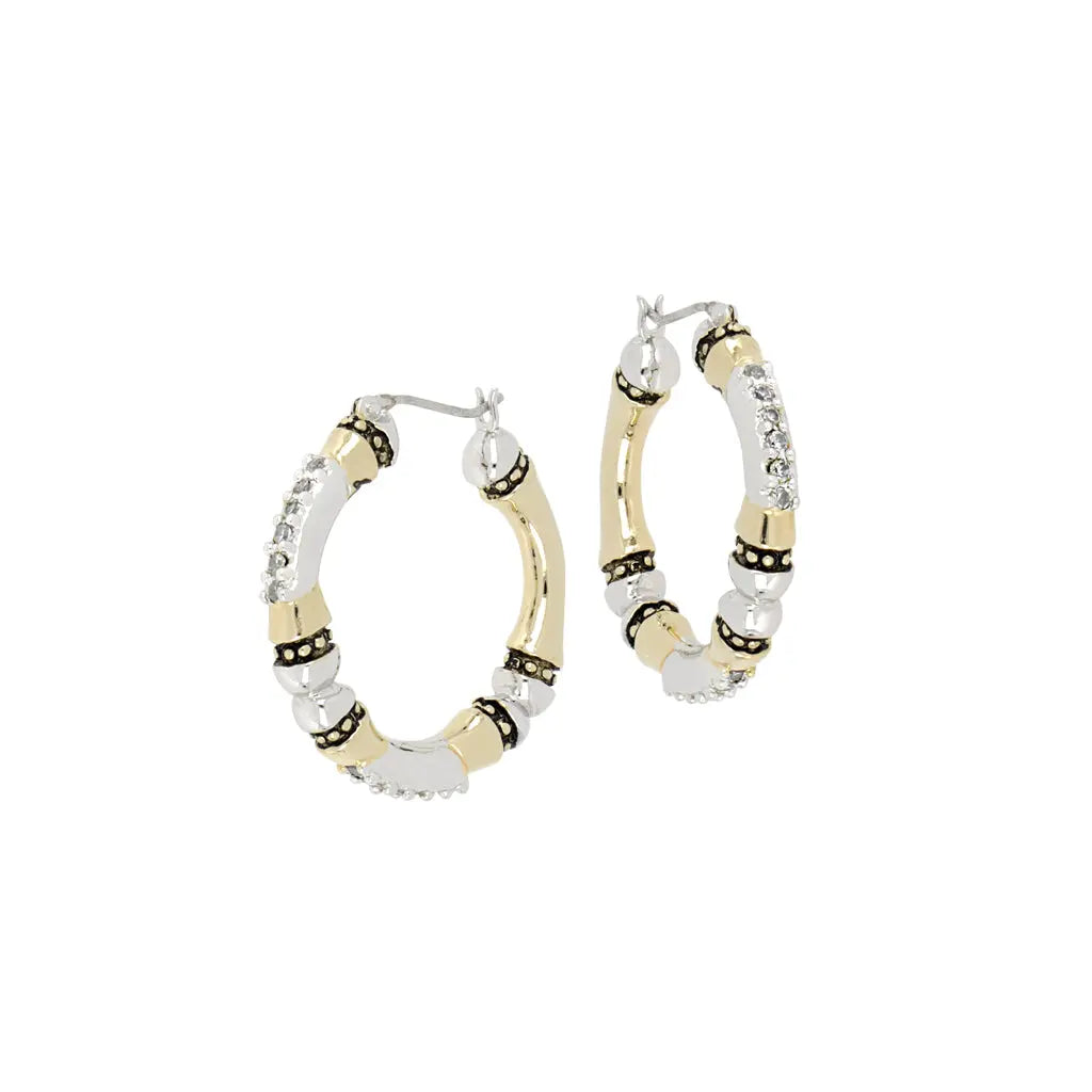 Canias Pavé - Large Hoop Earrings John Medeiros Jewelry Collections
