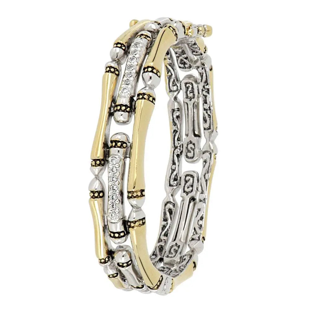 Canias Pavé - Three-Row Hinged Bracelet John Medeiros Jewelry Collections