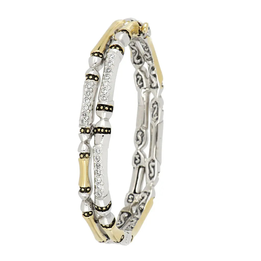 Canias Pavé - Two-Row Hinged Bracelet John Medeiros Jewelry Collections