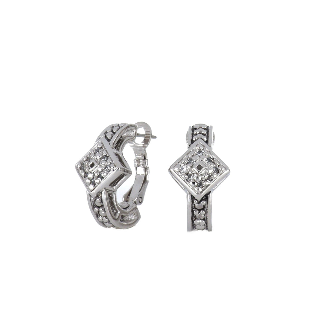 Celebration Collection Diamond Shaped Pavé Hoop Earrings John Medeiros Jewelry Collections