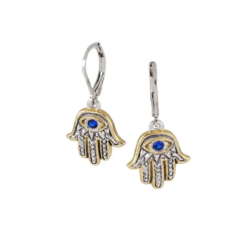 Celebration Collection - Hamsa Hand Indigo Eye French Wire Earrings John Medeiros Jewelry Collections