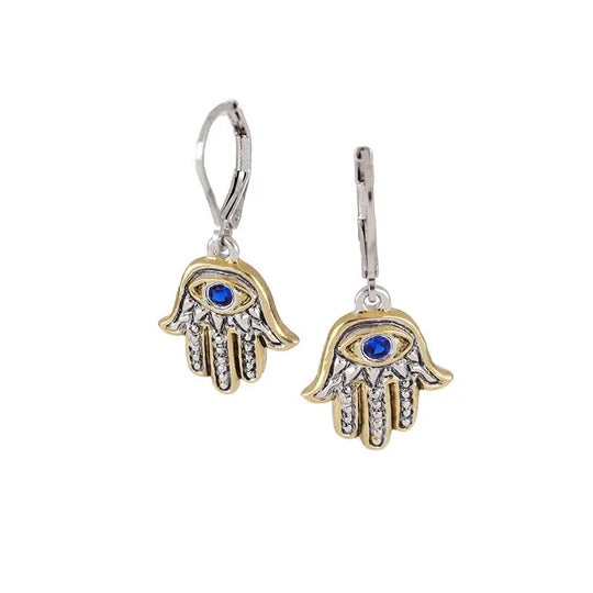 Celebration Collection - Hamsa Hand Indigo Eye French Wire Earrings John Medeiros Jewelry Collections