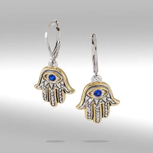Celebration Collection - Hamsa Hand Indigo Eye French Wire Earrings John Medeiros Jewelry Collections